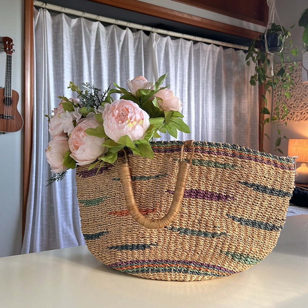 Handmade Boho Farmers Market shopping bag